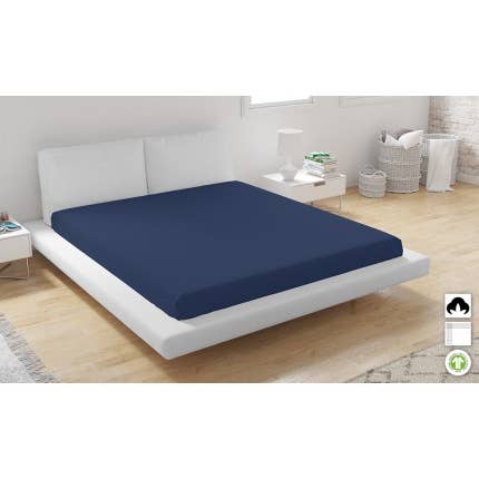 Mani Textile - Wholesale Duvet Cover - Set of 2 Navy Blue Organic Cotton Fitted Sheet5