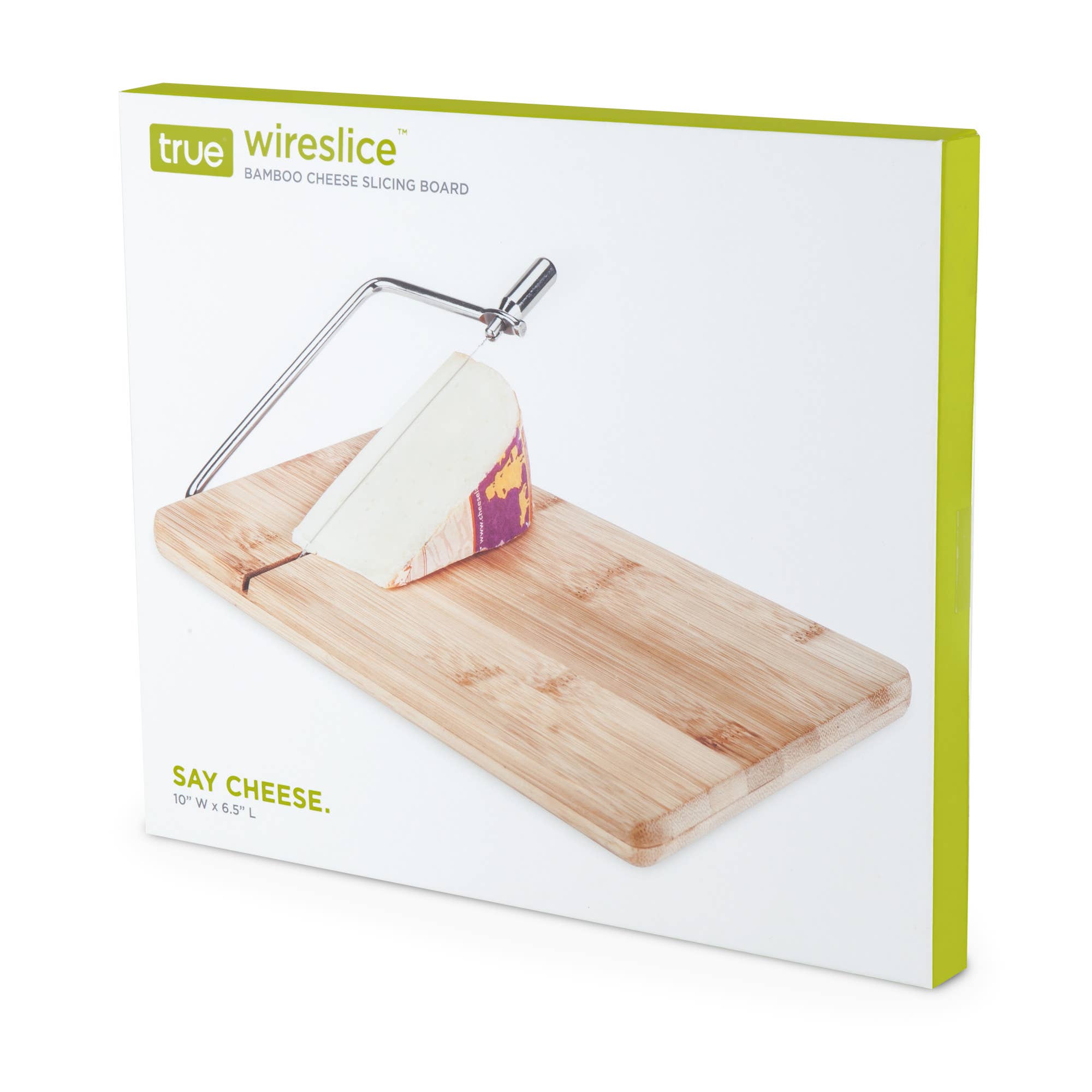 TRUE - Wholesale Cheese Board - Wireslice 10 inch Bamboo Cheese Board with Built in Slicer1