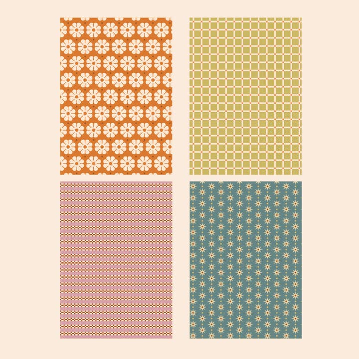 Lately Studio - Wholesale Scrapbook - Journalling Papers Book | Craft Paper Pack | Retro Pattern3