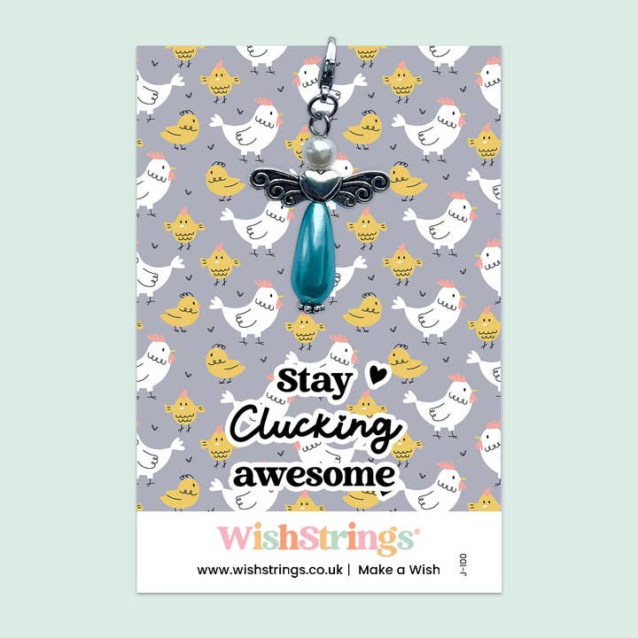 Stay Clucking Awesome - Wish Angels, Clip on Keepsake | J100 for wholesale by WishStrings