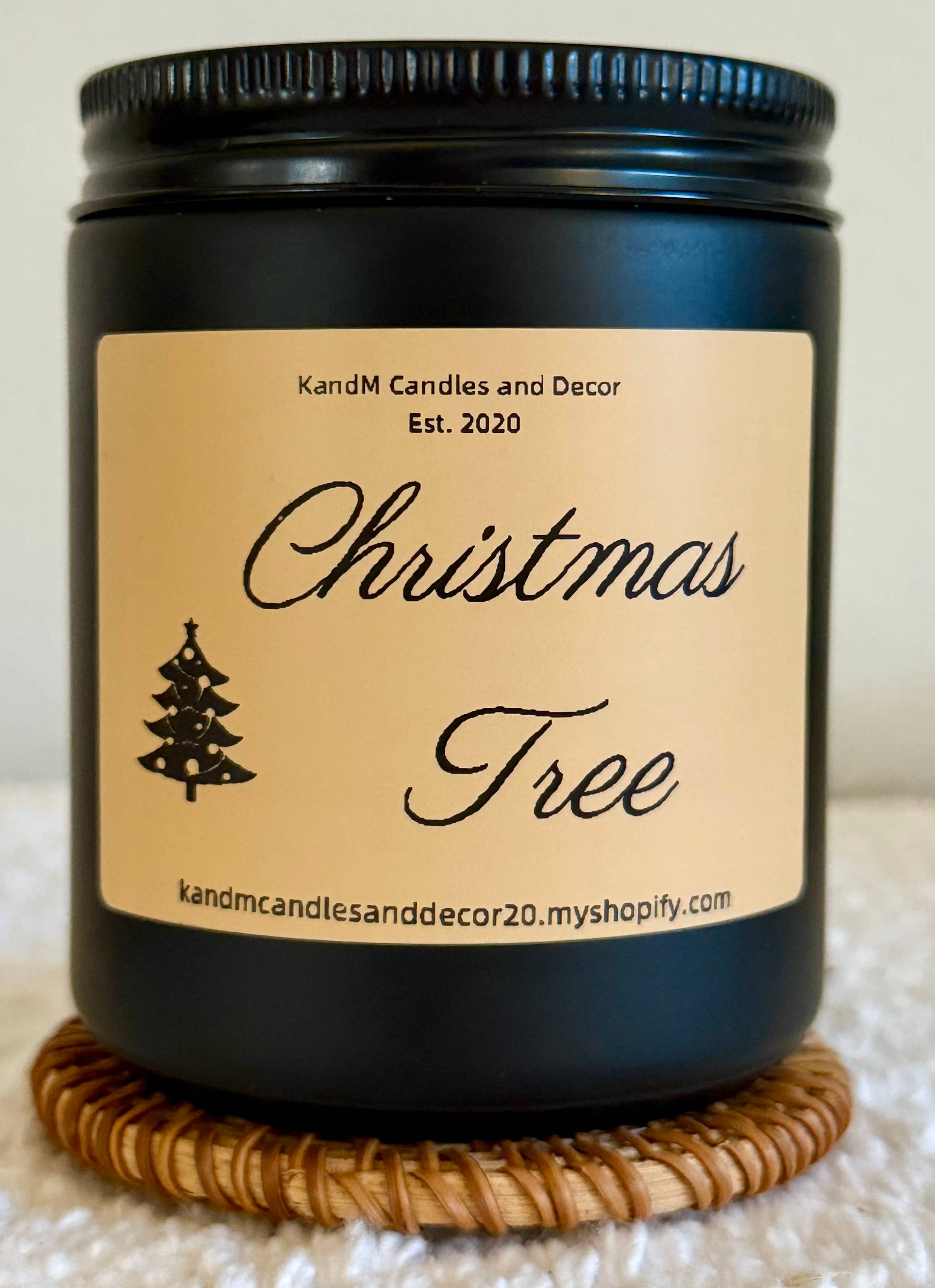 KandM Candles and Decor - Wholesale Jar/Filled Candle - Christmas Tree 8 oz Candle