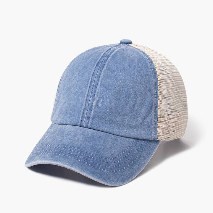 David And Young - Wholesale Baseball Cap - Women's - ACAPM306 - Pigment Washed Mesh Back Baseball Cap