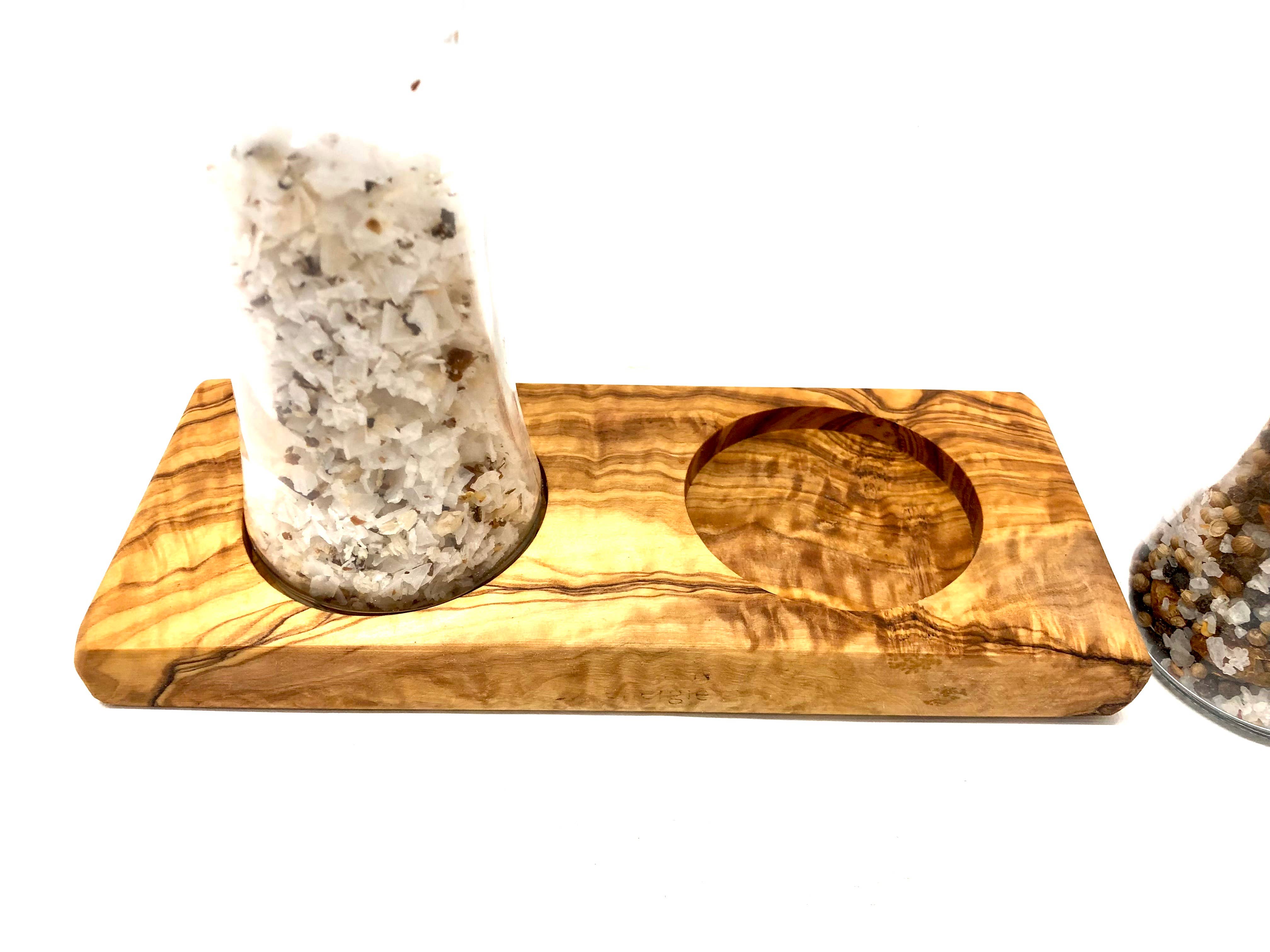 olivenholz-erleben - Wholesale Salt & Pepper Shaker Set - DUO saucer for salt and pepper mills5