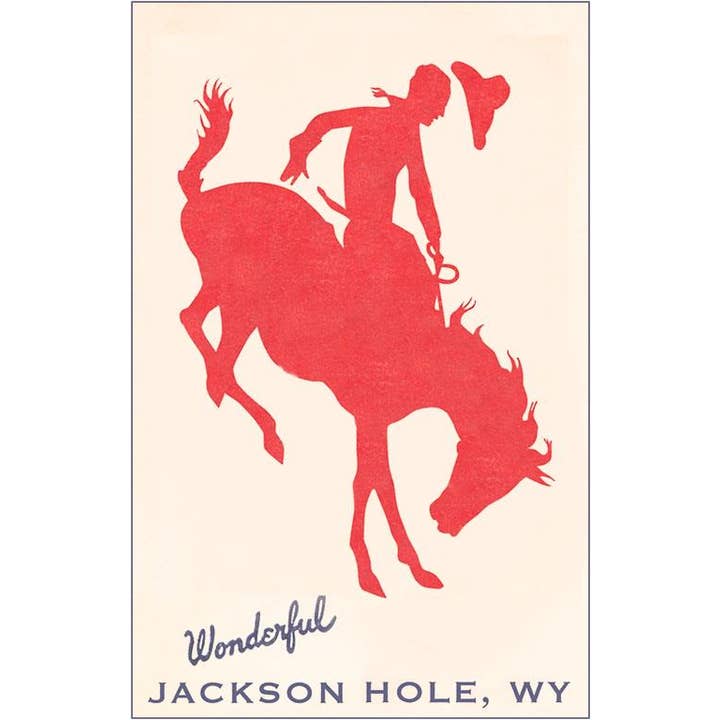 Greeting Card WY-79 Wonderful Jackson Hole, Bronco Silhouett for wholesale by Found Image Press