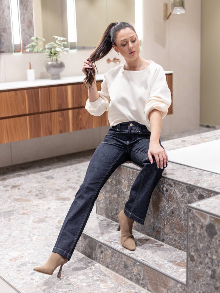 Jeans - MELINA BEA BOOTCUT - Azzurro per la vendita all'ingrosso da parte di Glücksstern