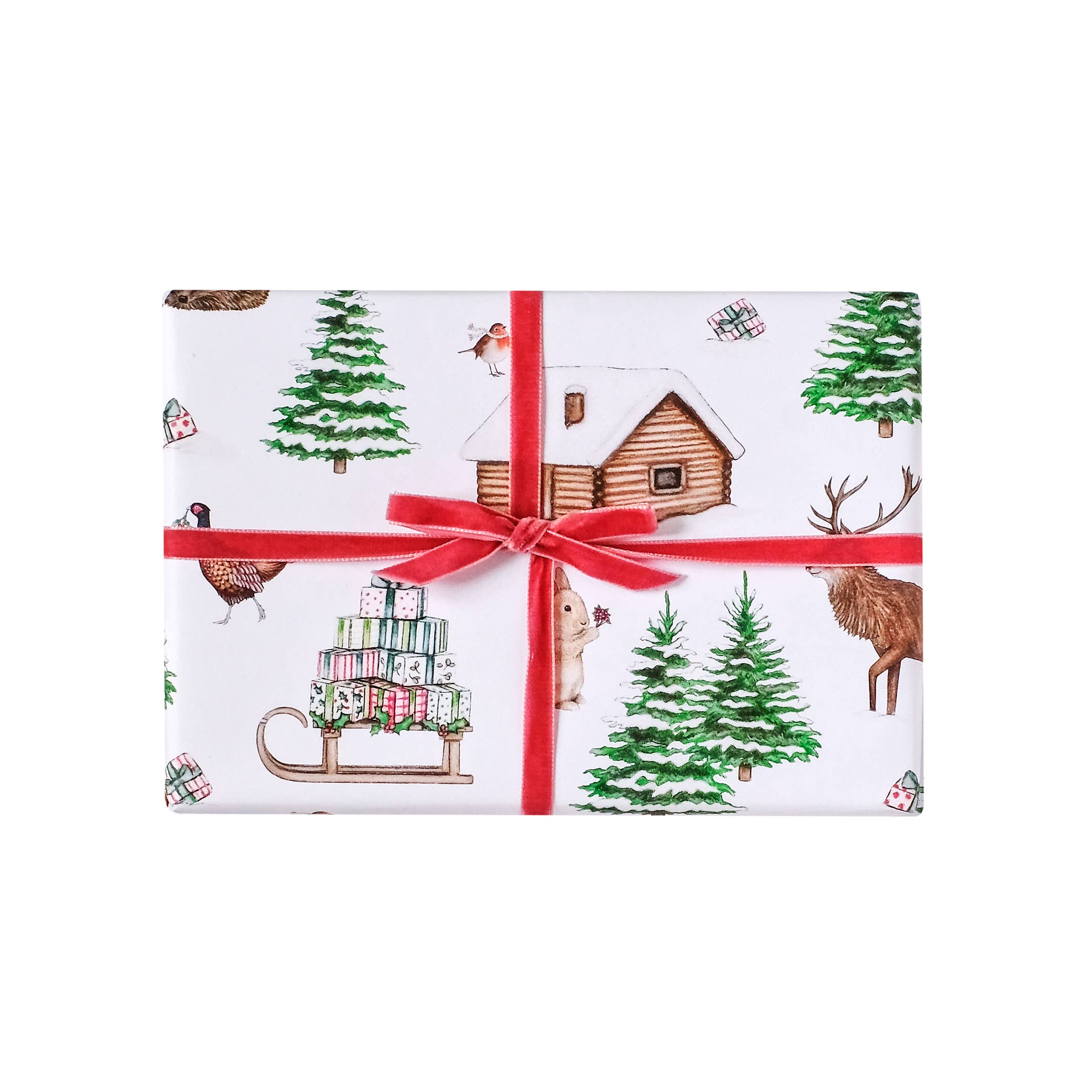 Lottie Murphy - Wholesale Flat Wrap - Winter Woodland Animal Christmas Wrapping Paper
