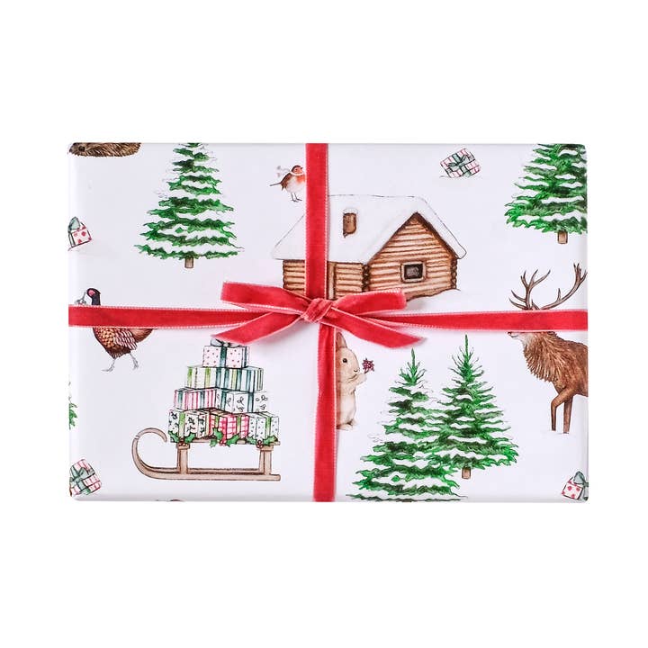 Winter Woodland Animal Christmas Wrapping Paper for wholesale by Lottie Murphy