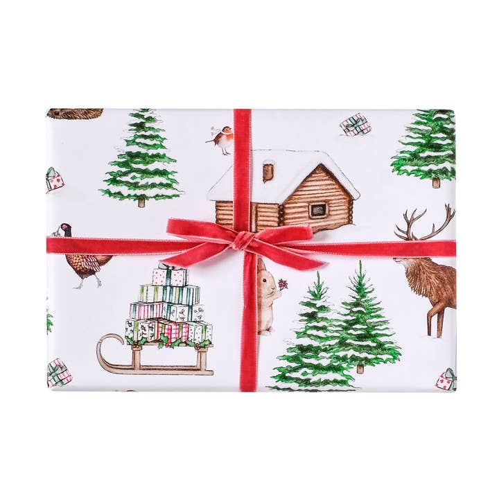 Winter Woodland Animal Christmas Wrapping Paper for wholesale by Lottie Murphy