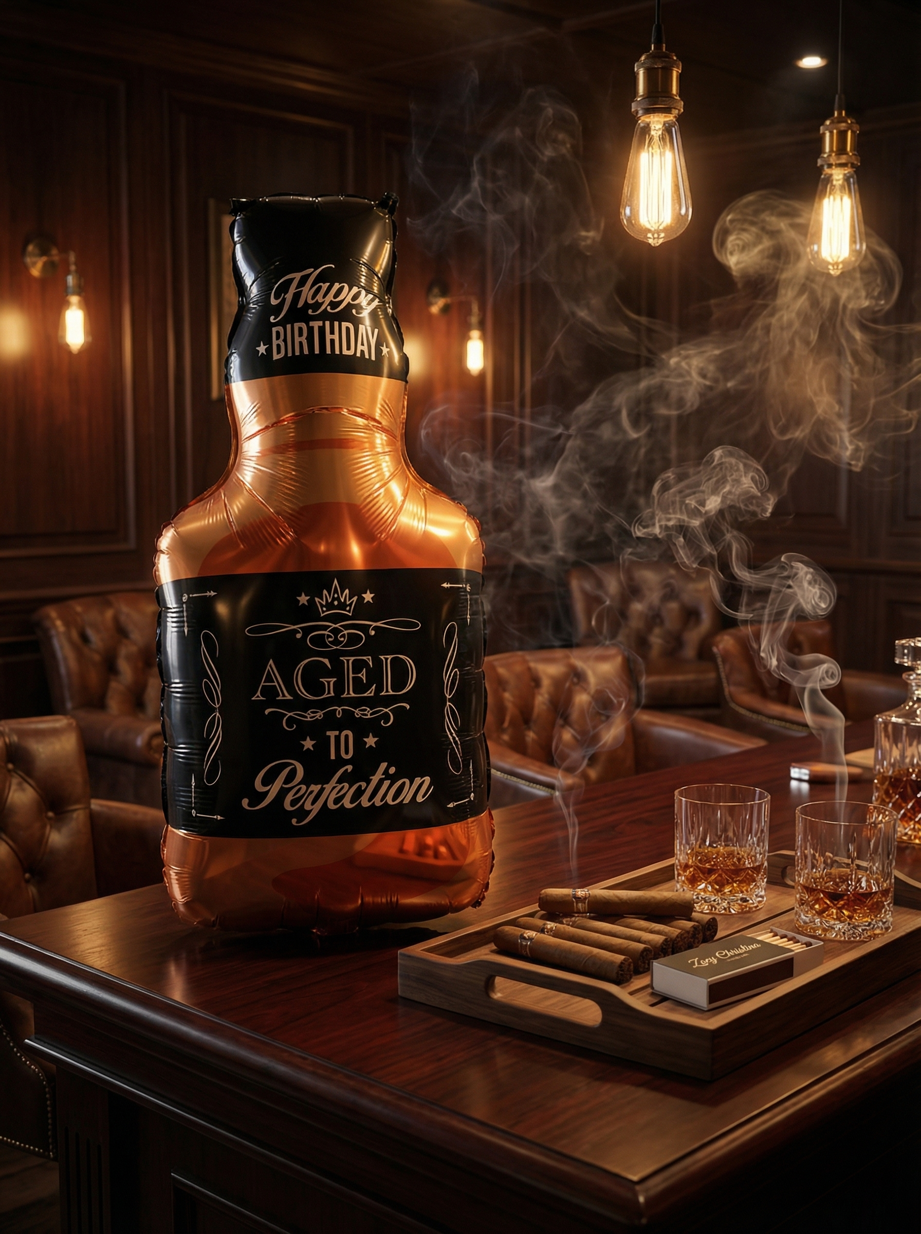 Zoey Christina – Balão por atacado – Balão de Folha em Forma de Garrafa de Uísque – Aniversário "Envelhecido à Perfeição"2