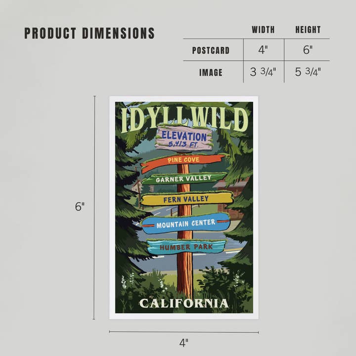 Lantern Press - Wholesale Postcard - PREMIUM POSTCARDS Idyllwild, California, Destinations4