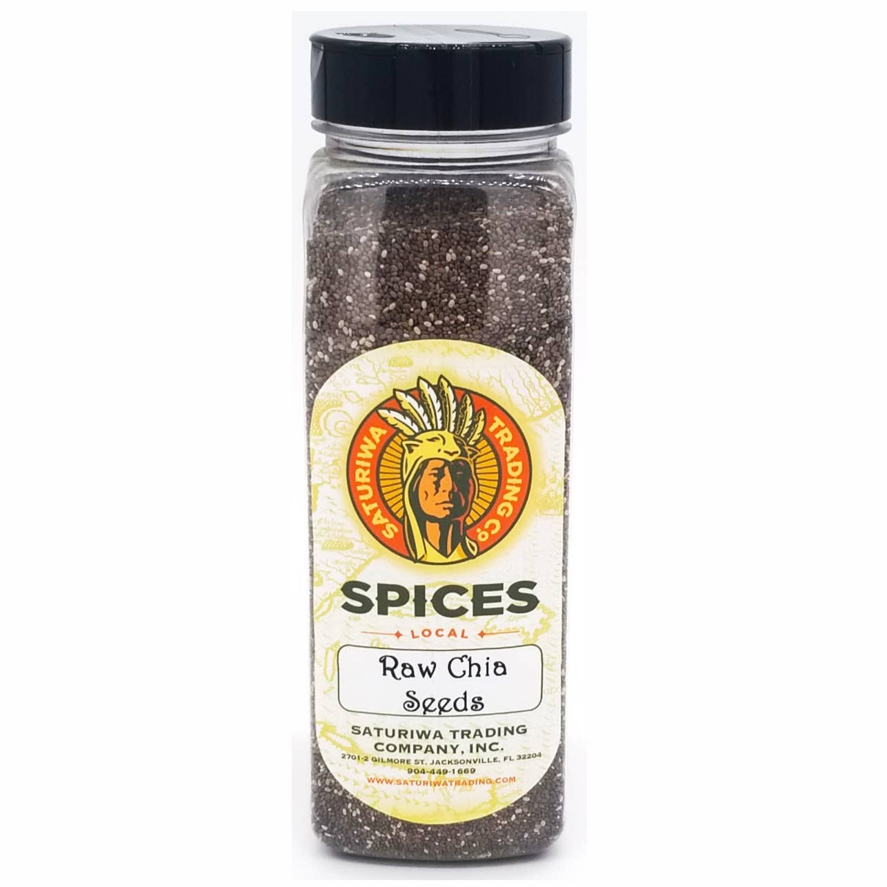 Saturiwa Trading Company – wholesale Seeds/kernels – Black Chia Seeds  22 oz Shaker0