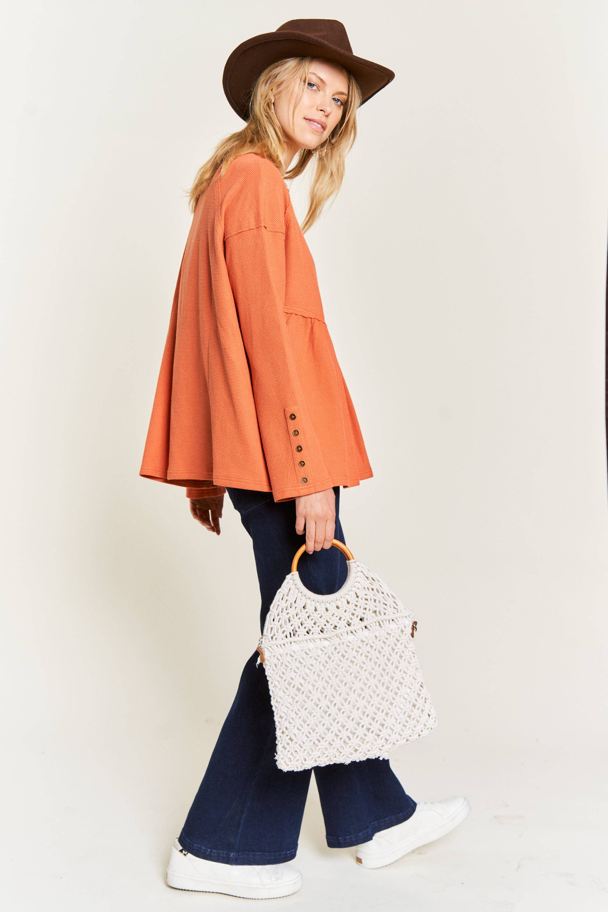 JADE BY JANE - Vendita all'ingrosso Felpa - Donna - Pullover in tessuto a maglia waffle JJT5045 17