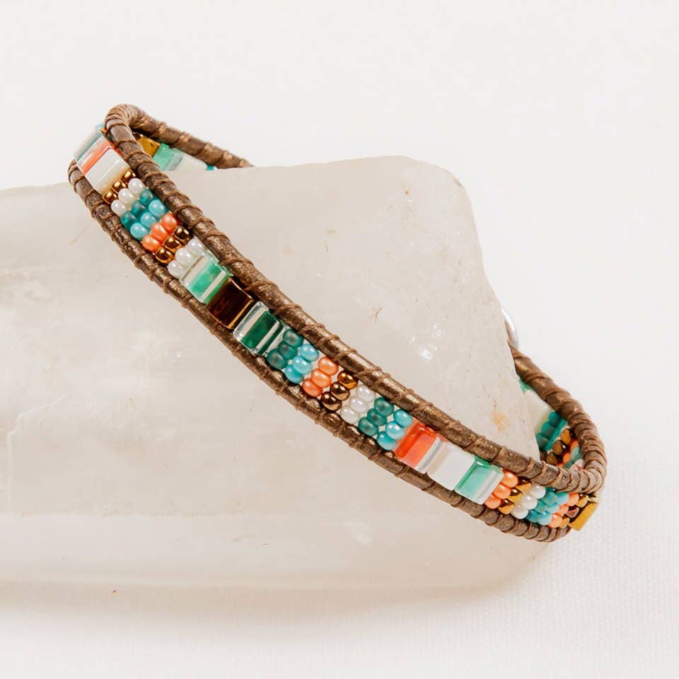 Altiplano - Wholesale Beaded Bracelet - Handmade Bracelet Miyuke Bead and Leather5
