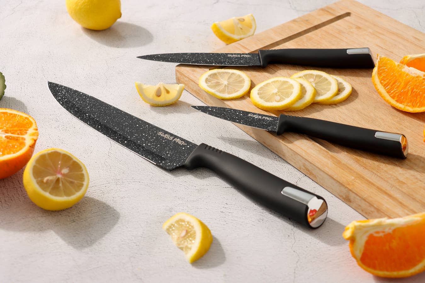 Swiss Pro+ – Conjunto de facas por atacado – Conjunto de facas de cozinha 8 PCS com suporte preto14