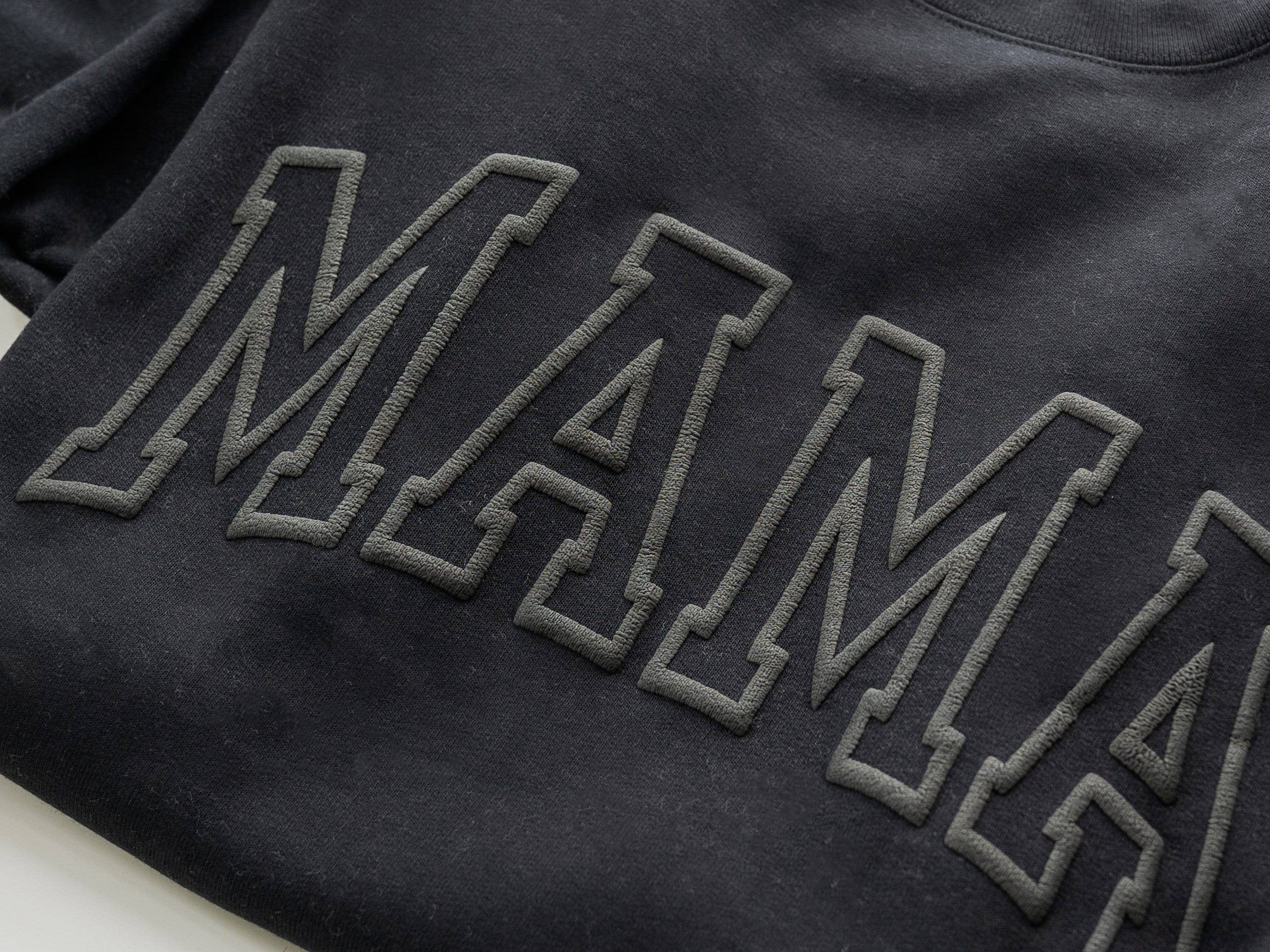 Black Embossed Mama Sweatshirt for wholesale on Faire3