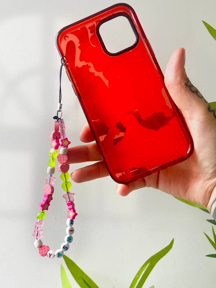 Personalised name custom mobile phone charm strap for wholesale by Buba Goods