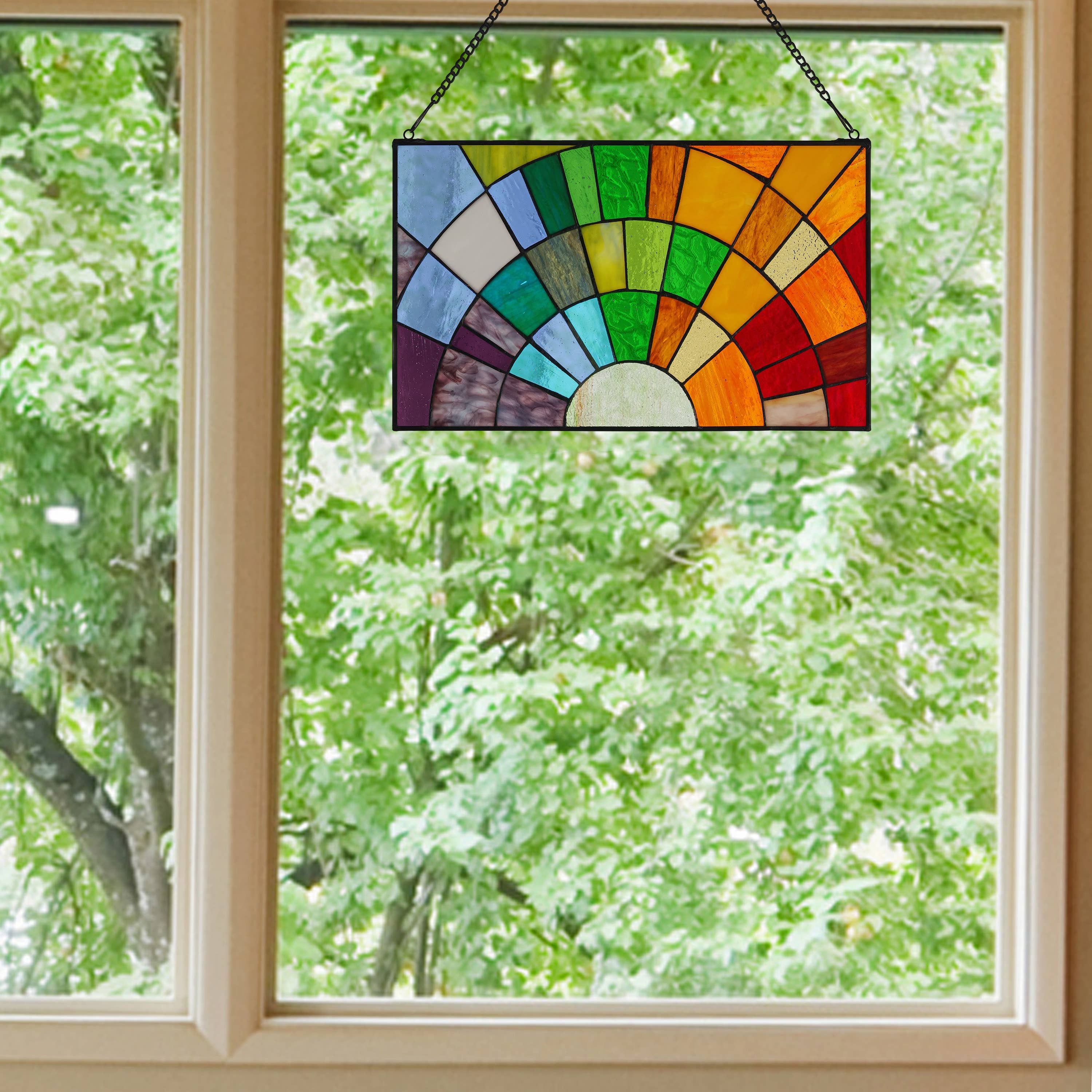 River of Goods - Wholesale Suncatcher - 12"H Tiffany-Style Rays of Sunshine Stained Glass Panel4