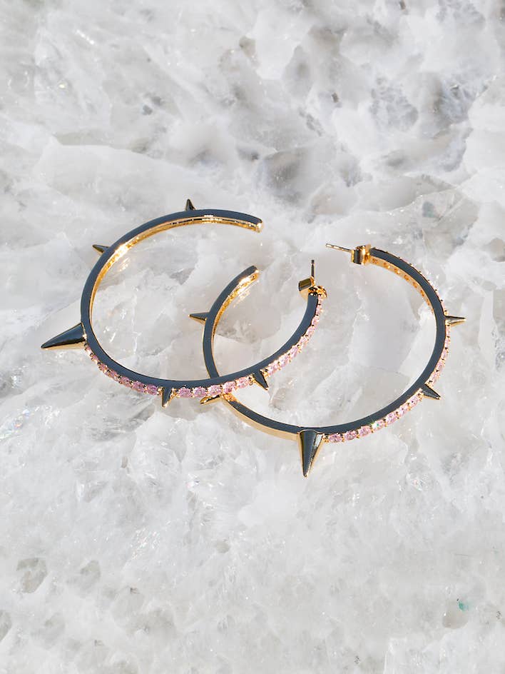 CRÉOLES À POINTES - ROSÉ pour la vente par Native Gem