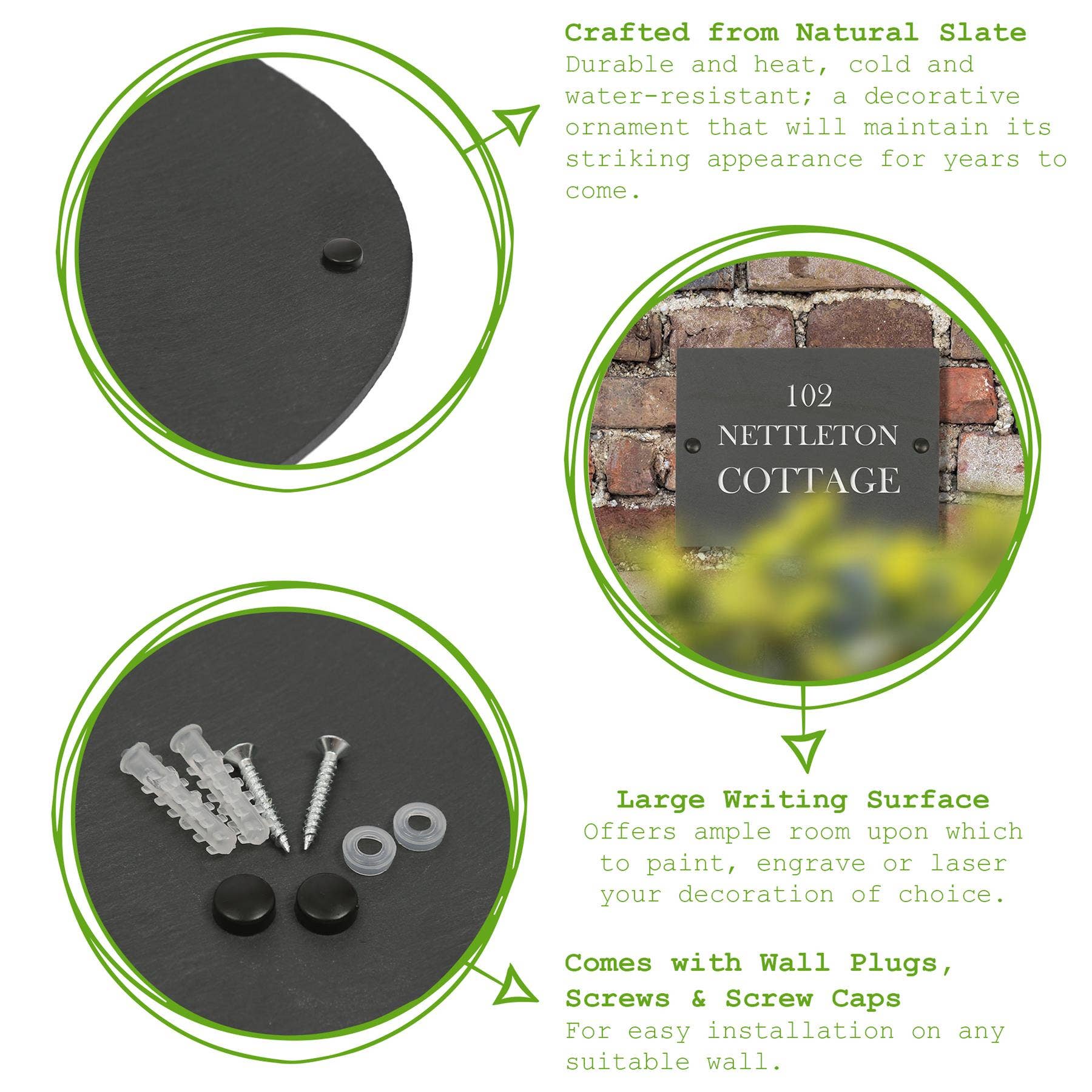 Rinkit Ltd - Wholesale Outdoor Sign - Linea Oval Blank Slate House Sign - 20cm x 15cm2