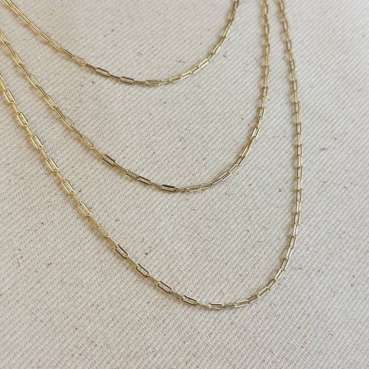 GoldFi - Wholesale Link & chain necklace - 18k Gold Filled Mini Paperclip Chain2