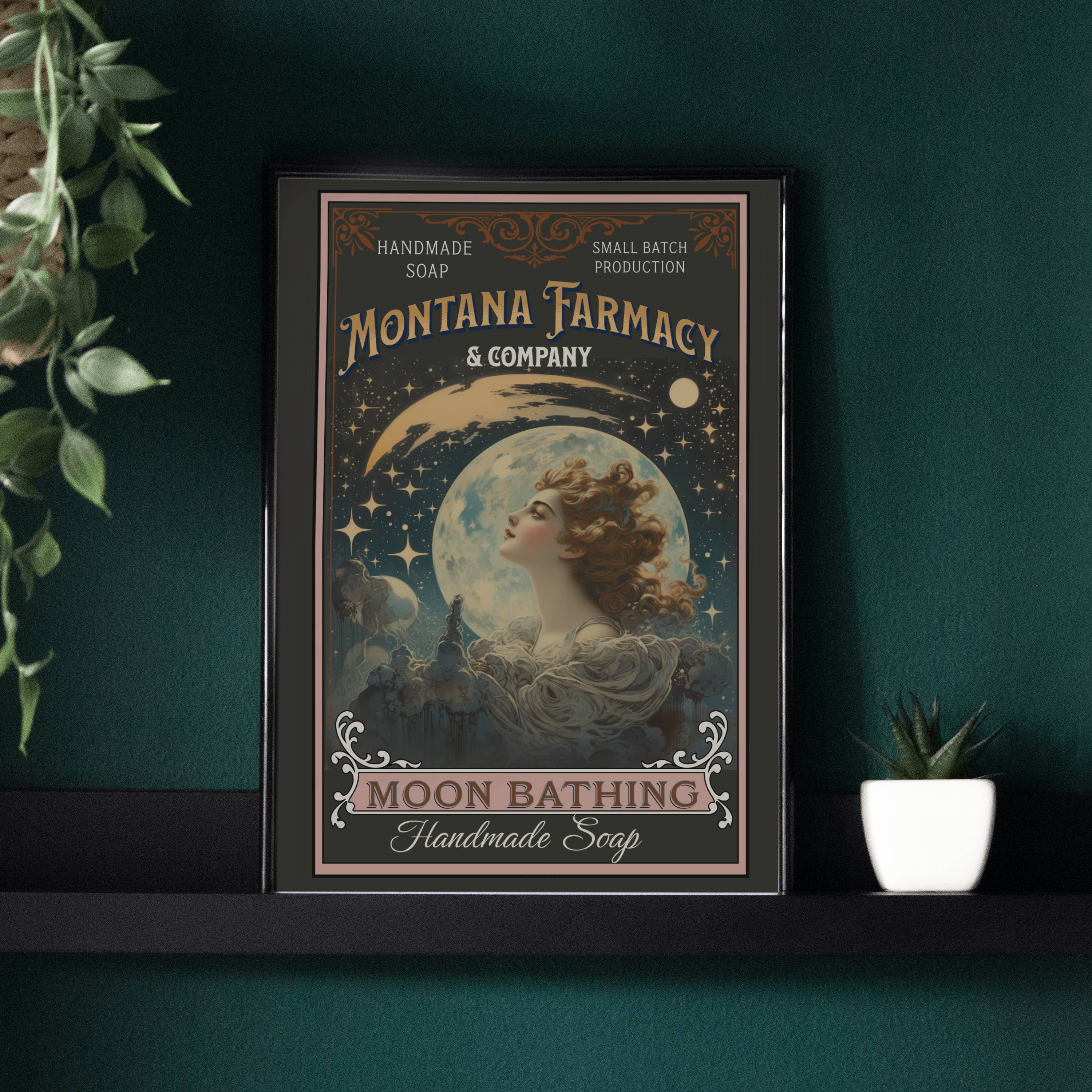 Montana Farmacy - Wholesale Poster - Moon Bathing Soap Montana Farmacy Art Poster Bath Vintage 6