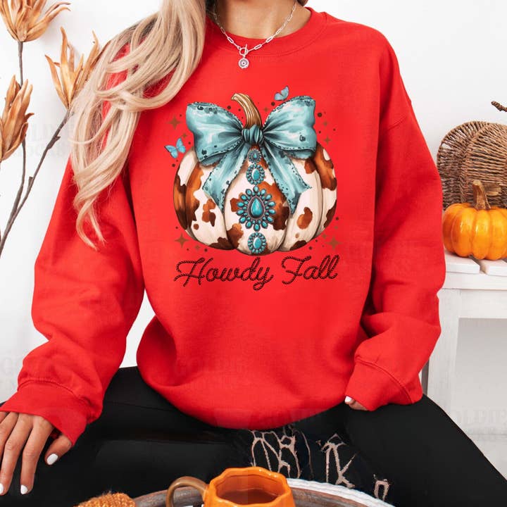 Clover + Cotton Co - Wholesale Graphic Sweatshirt - Women's - Howdy Fall Sweatshirts4