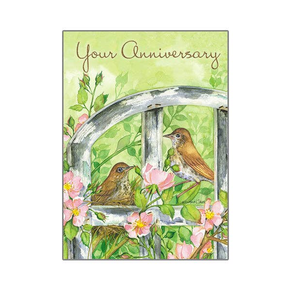 Wood Thrush & Trellis - Faith Anniversary Card for wholesale by Legacy