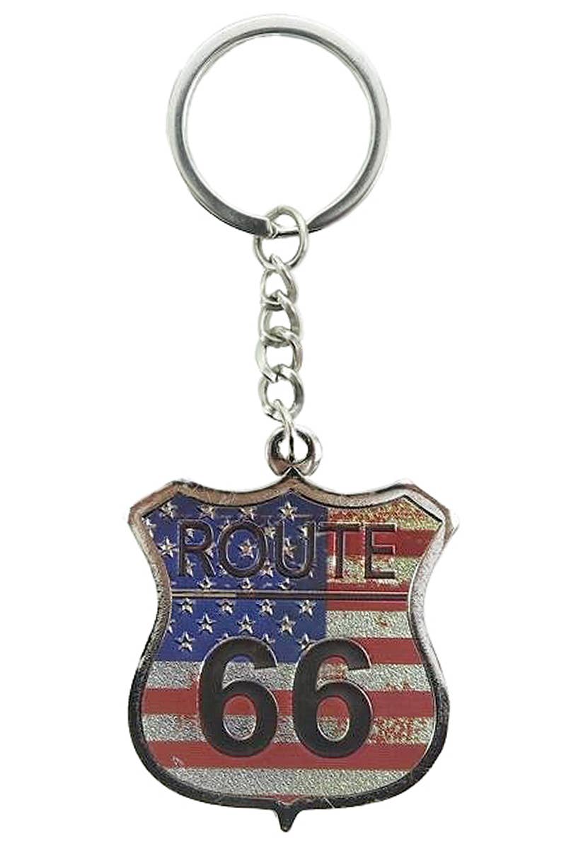 DIVERSE Route 66 Graverad Metallnyckelring Souvenir för wholesale på Faire1