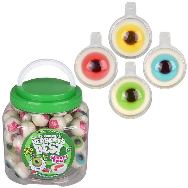 Long Island Candy Factory - Wholesale Gummy - Herberts Gummy Eye Eyeballs Fruity Liquid Center 55.45 oz 85ct