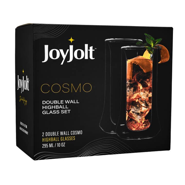 JoyJolt - Wholesale Cocktail/Liquor Glass - Cosmos Double Wall Highball Glasses, Set of 2