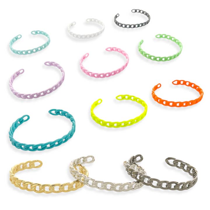 ABR089 - Enamel Curb Chain Cuff* for wholesale by OMG Blings