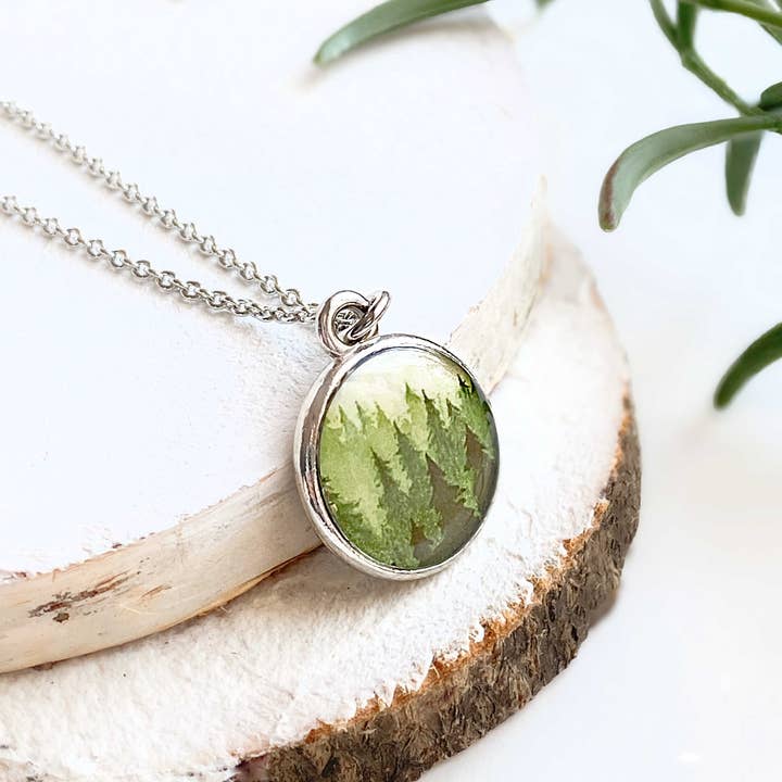 Seed and Sky - Wholesale Pendant/Charm Necklace - Forest Silver Necklace1