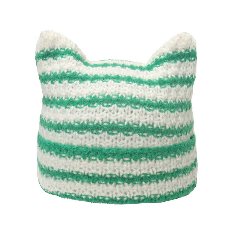 Comely Fashion - Wholesale Beanie - Women's - Cute Cat Ears Stripe Knitting Beanie Hat2