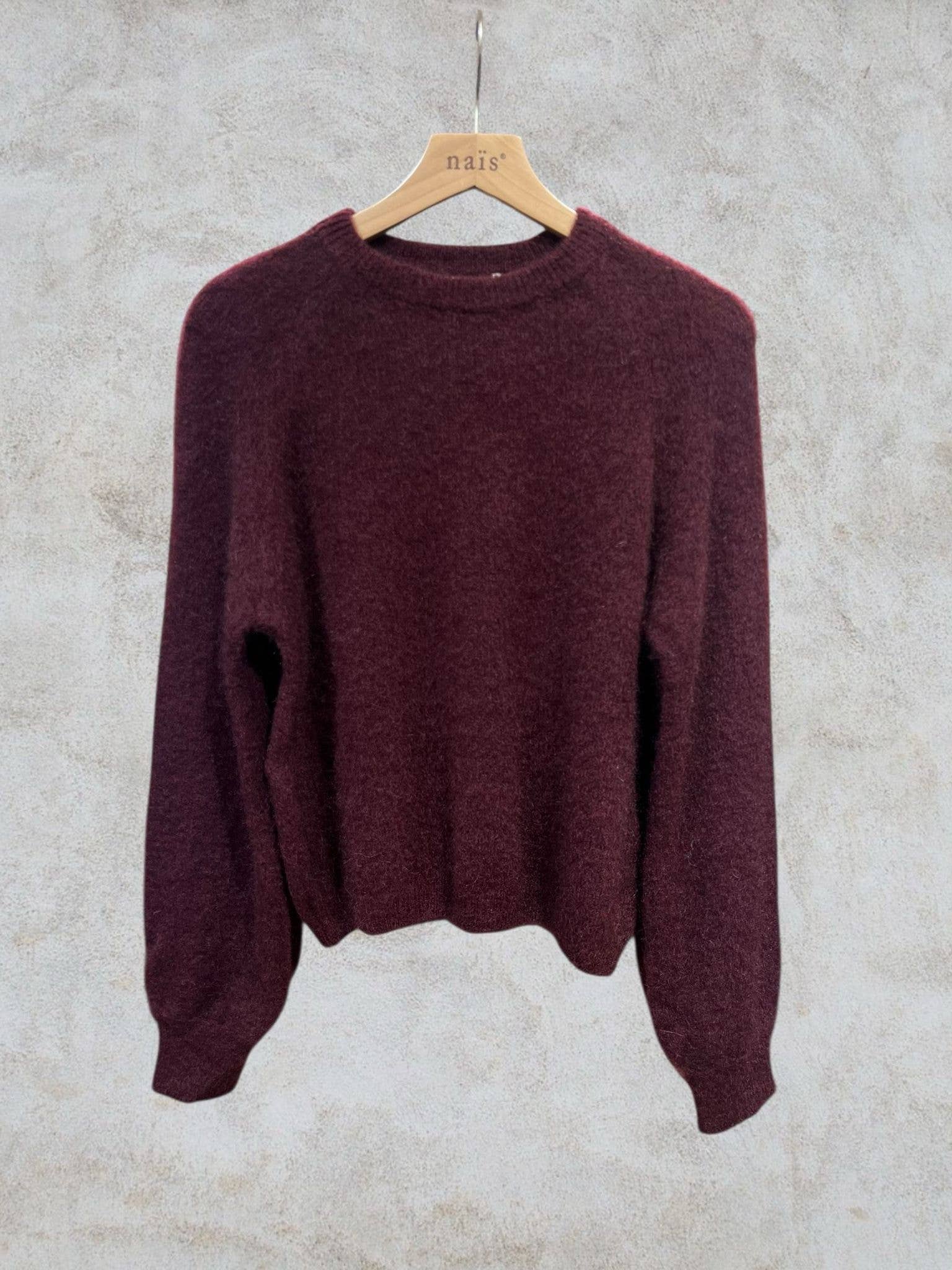 NAÏS PARIS - Wholesale Knit Sweater - Women's - Round neck sweater with buttoned sleeves in kid mohair and merino wool5