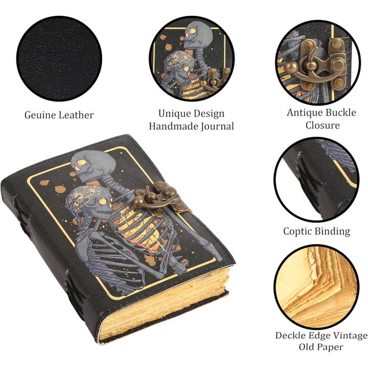 Tuzech Leather – wholesale Journal och dagbok – TUZECH läderklätt anteckningsbok med grimoirestil och ojämna kanter för män och kvinnor120
