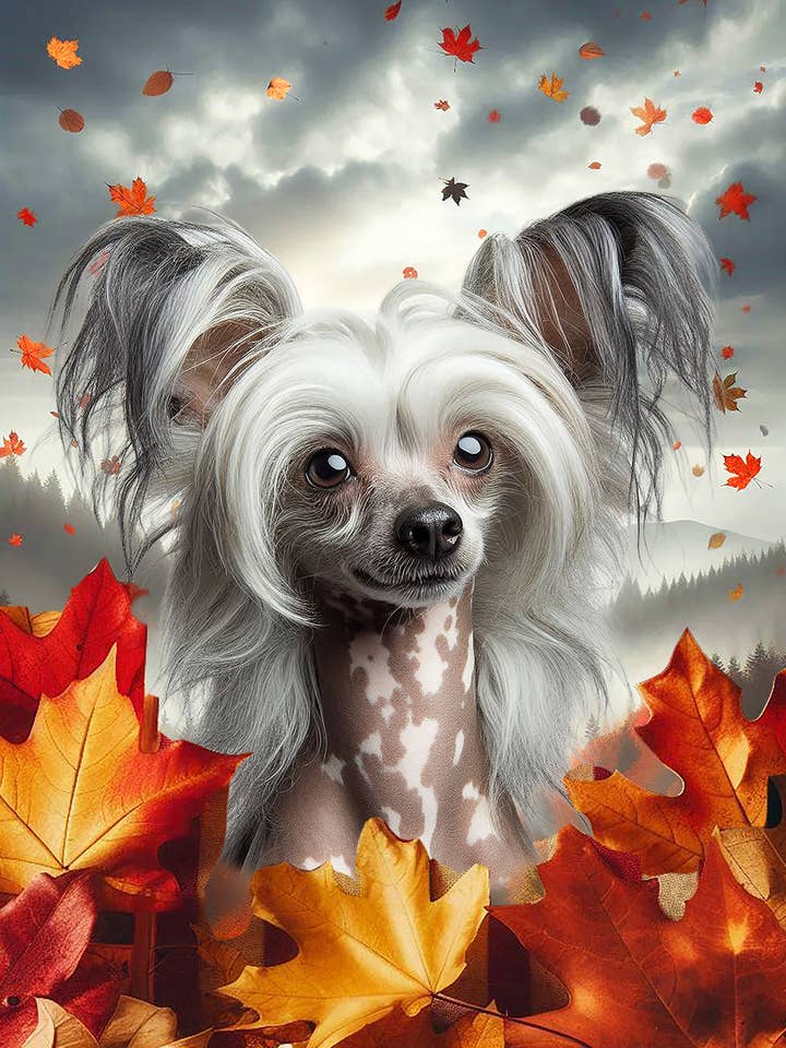 Crestato Cinese - Migliore della Razza Foglie Autunnali Bandiera da Giardino per la vendita all'ingrosso da parte di Best of Breed Products