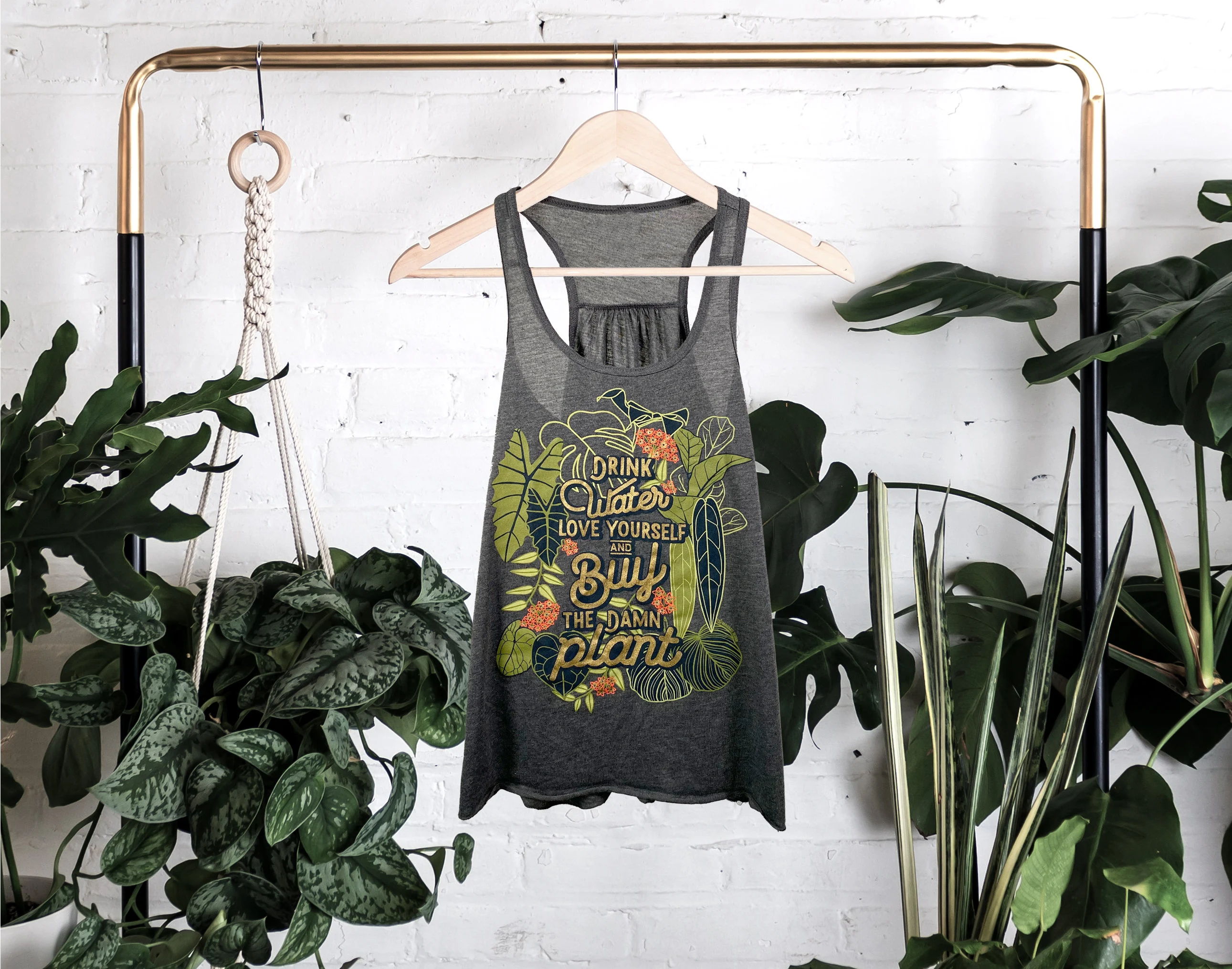 Variegate Design - Wholesale Screen Printed T-Shirt - Women's - Drink Water, Love Yourself, And Buy The Damn Plant.4