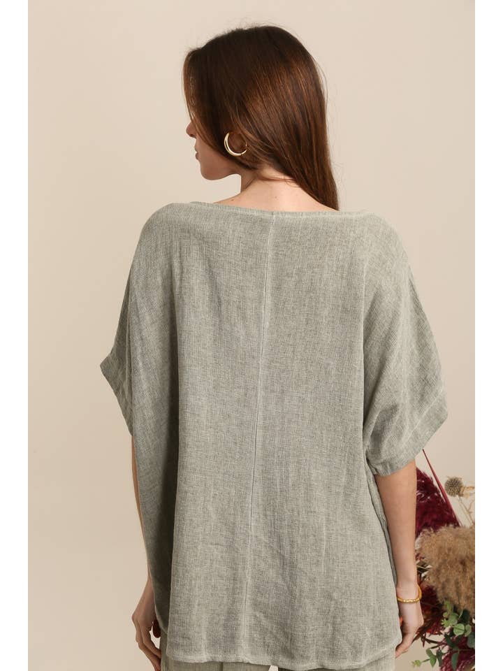 LÉA & LUC - Wholesale Tunic - Women's - Blouse in 50% linen and 50% cotton REF. 464910