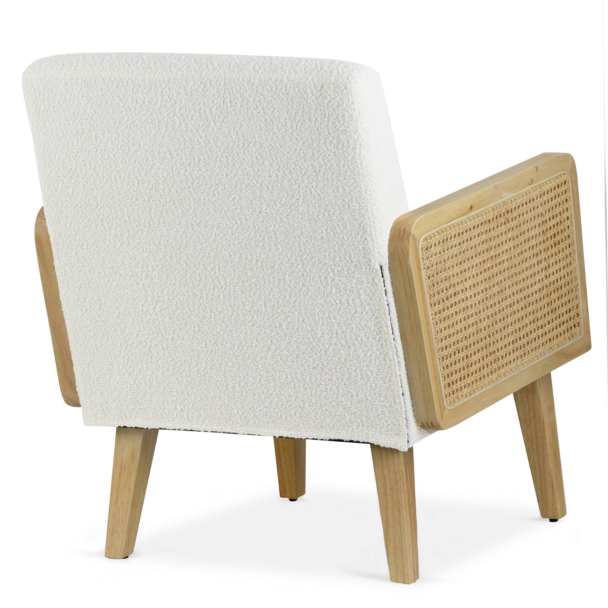Glamour Home - Wholesale Chair - Ayaki White Woven Accent Chair with Rattan Arms5