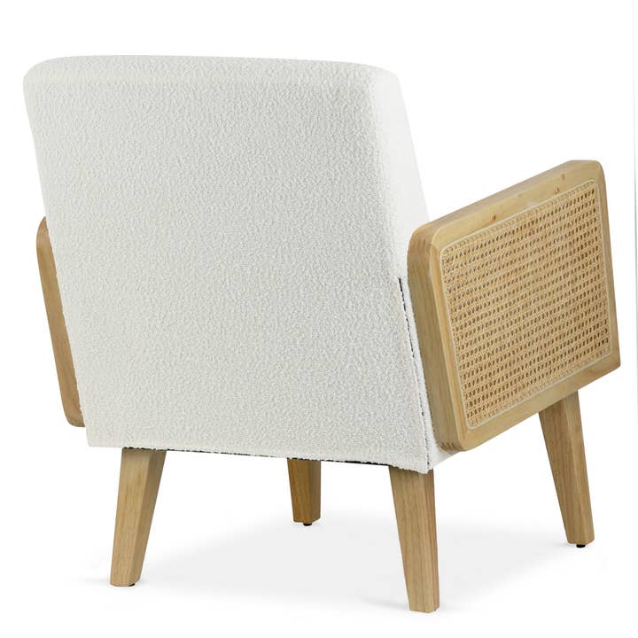 Glamour Home - Wholesale Chair - Ayaki White Woven Accent Chair with Rattan Arms5