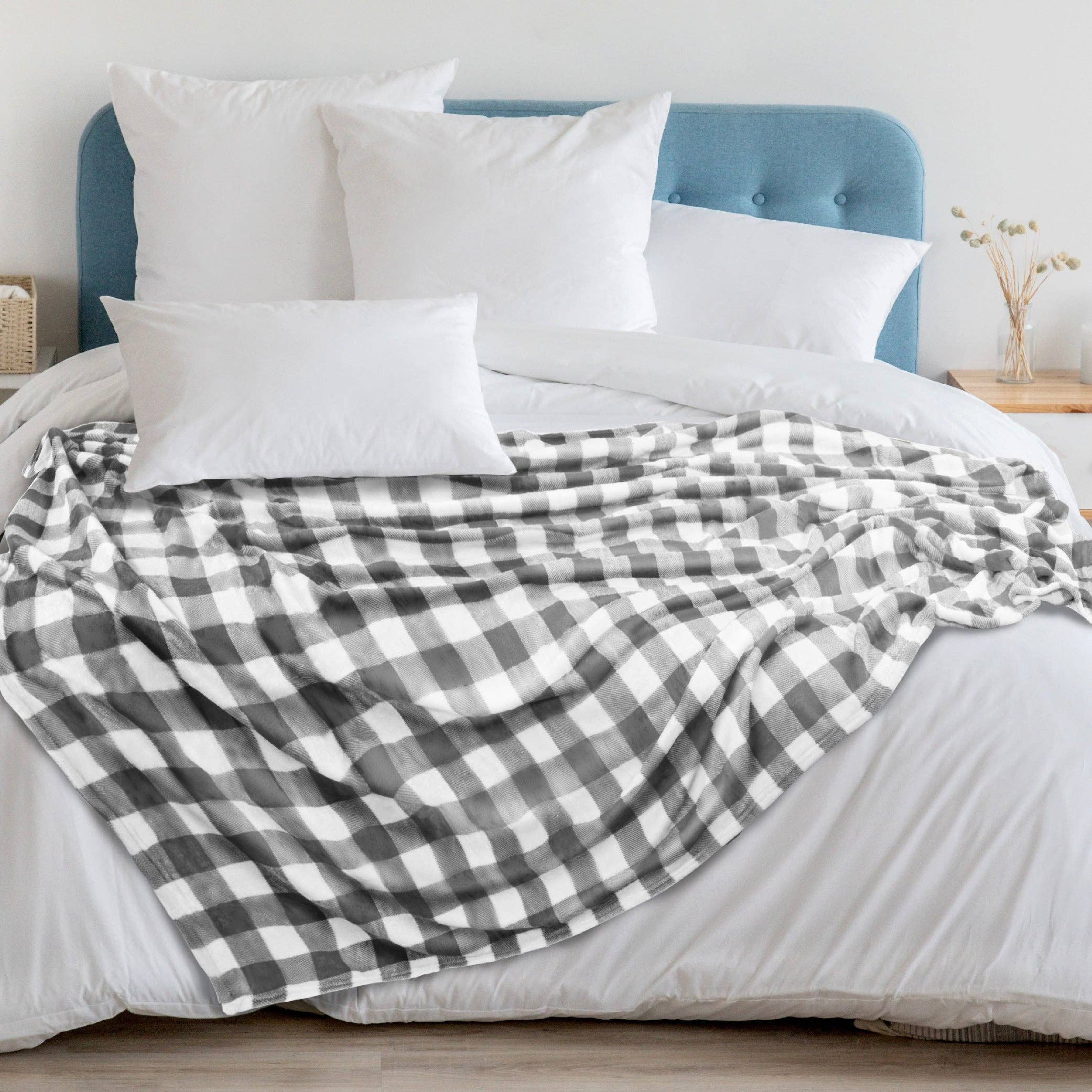 Pavilia – Engroshandel Tæppe – Rutemønstret fleeceplaid i microfiber9