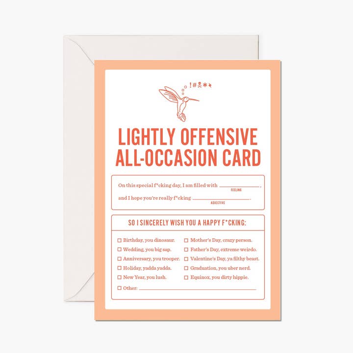 The Raccoon Society - Wholesale Everyday Greeting Card - "Offensive" All-Occasion Card