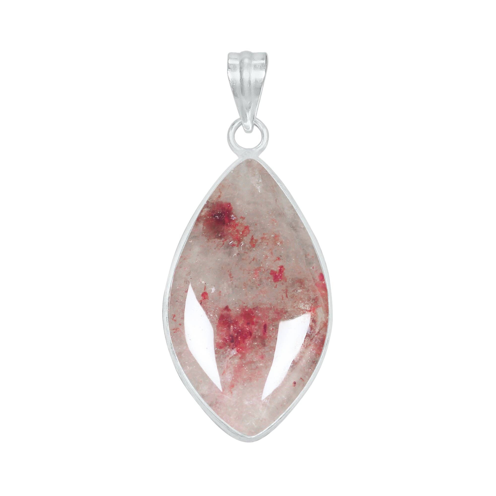 Handmade Jewels – wholesale Individual charm/pendant – Cherry Quartz Minimalist Pendants -  Handmade, Silver-Plated Brass, Wholesale Crystal Jewelry4