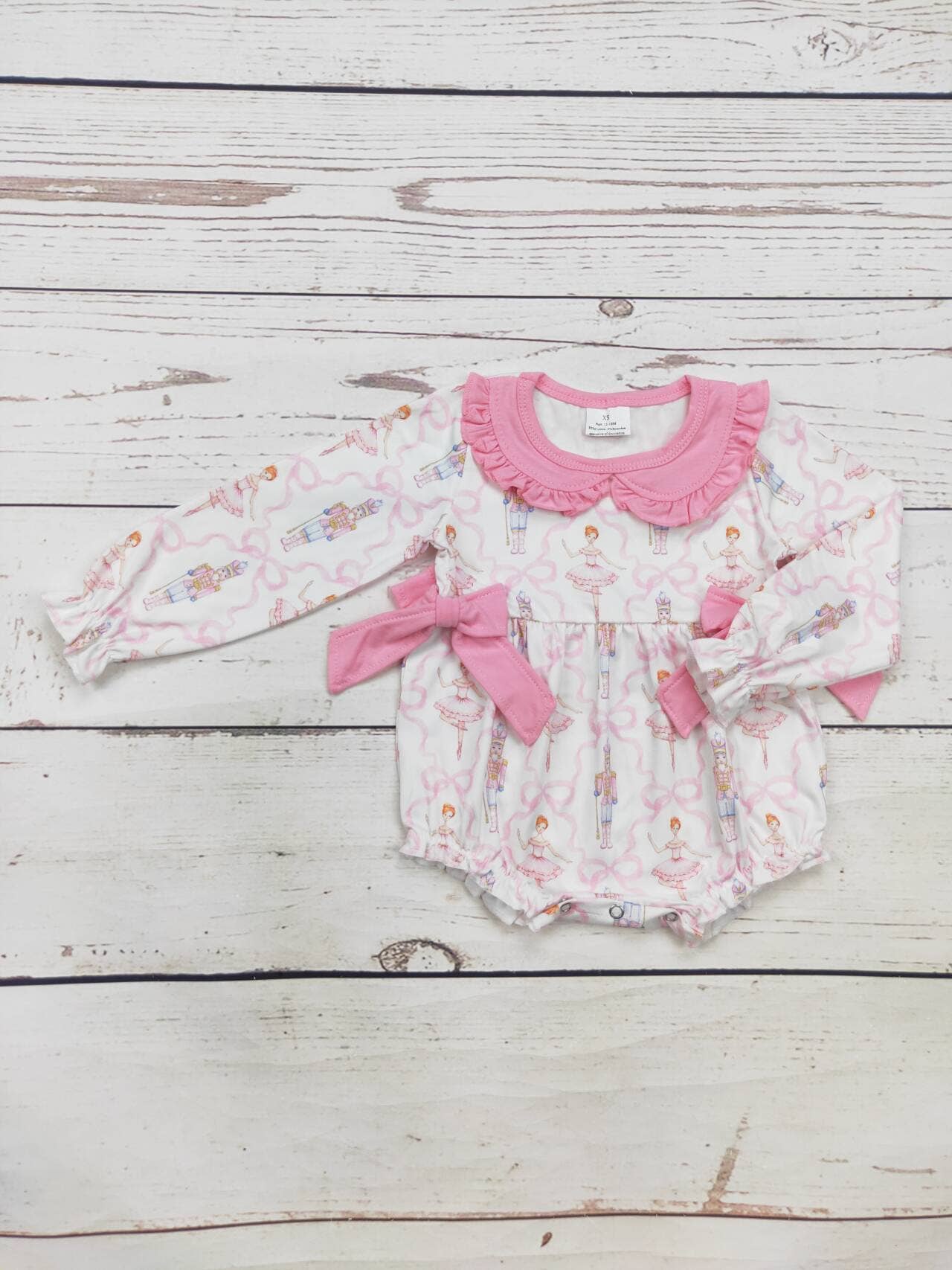 sassy kids palace - Vendita all'ingrosso Tutina (senza piedini) - Neonati - Bolla natalizia con fiocco rosa per bambini0