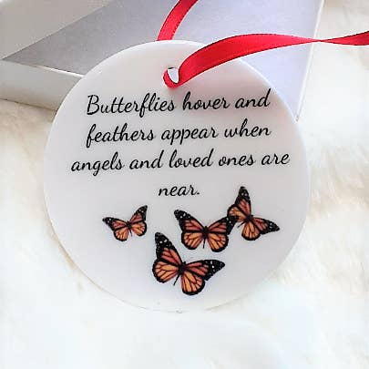 Ornamento Memorial borboleta por atacado de Uniquely Designed By Rebecca