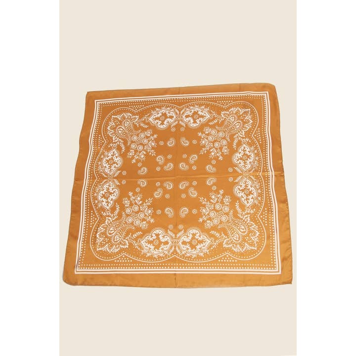 Anarchy Street - Wholesale Scarf - Women's - Light Paisley Design Square Bandana Scarf16