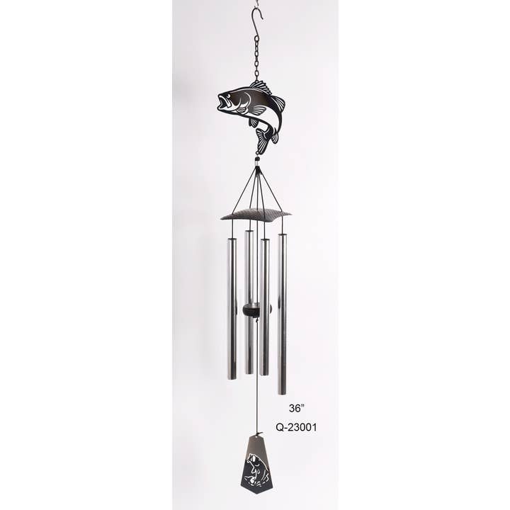 Sunset Vista Designs - Wholesale Wind Chime - Bass Fish Wind Chime - Burnt Metal