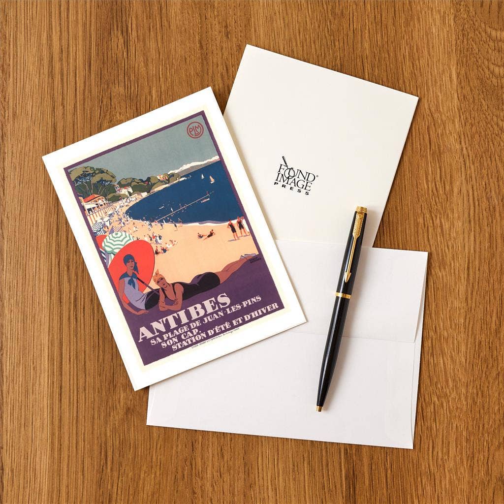 Found Image Press - Wholesale Stationery/Notecard Set - Greeting Card TS-250 Travel Poster for Antibes1