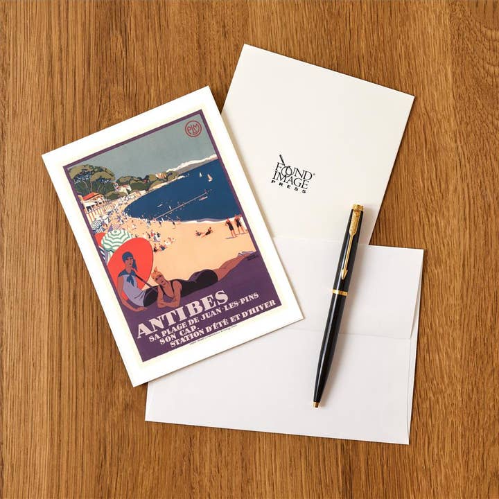 Found Image Press - Wholesale Stationery/Notecard Set - Greeting Card TS-250 Travel Poster for Antibes1