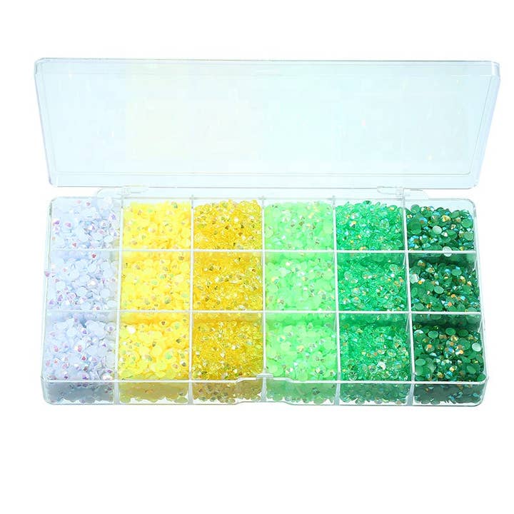 One Stop Cups - Wholesale Craft Supplies - St Patrick's 6 Colors Jelly Rhinestone Kit